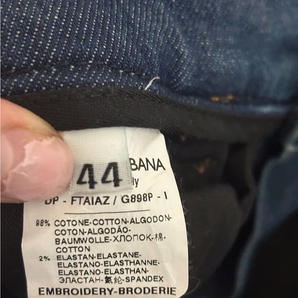 Dolce & Gabbana embroidered Blue boyfriend Jeans size 44 us 8 EUC - Image 8