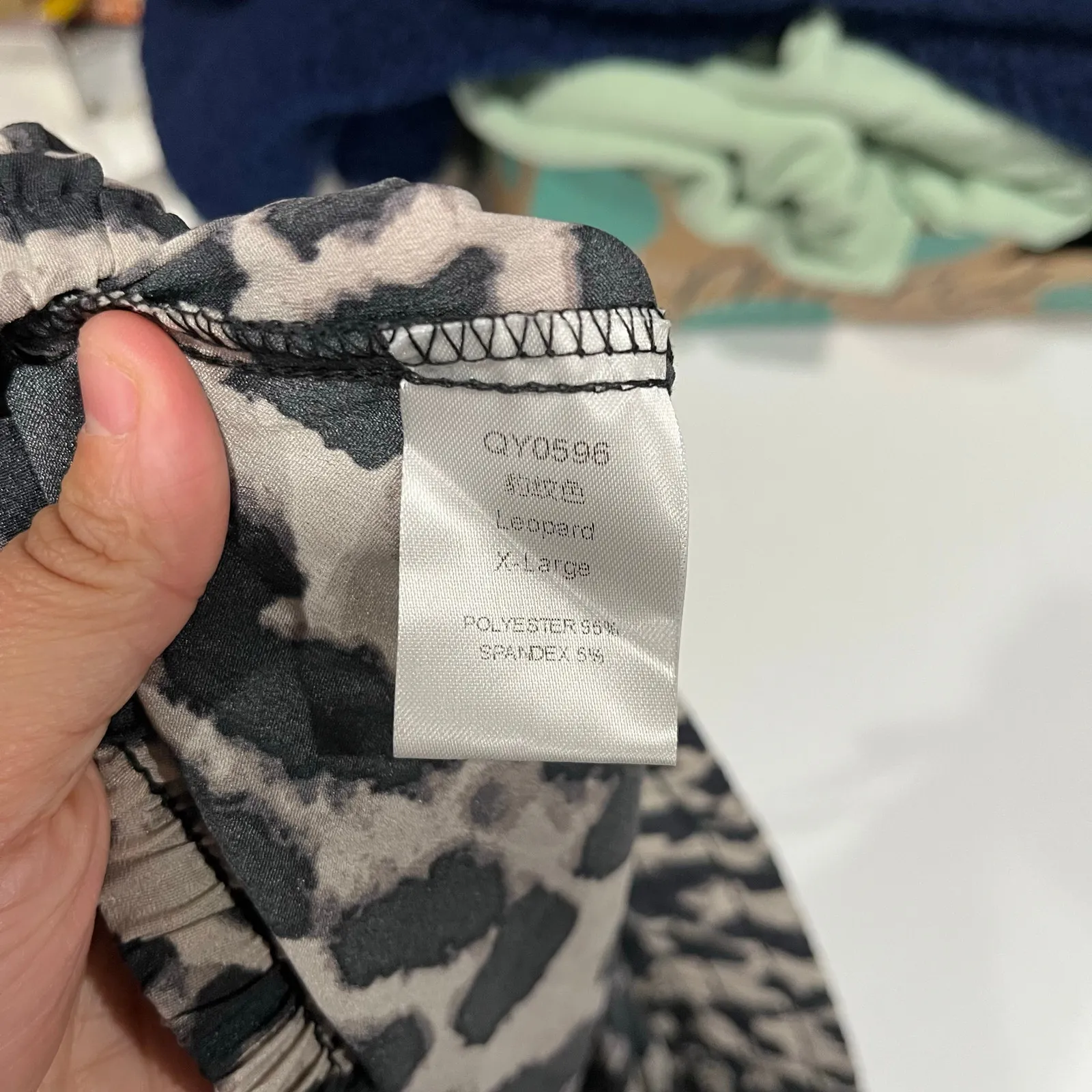 Gray Leopard Full Length Maxi Skirt Womens XL Grunge Flowy Girly Beachy - Image 4