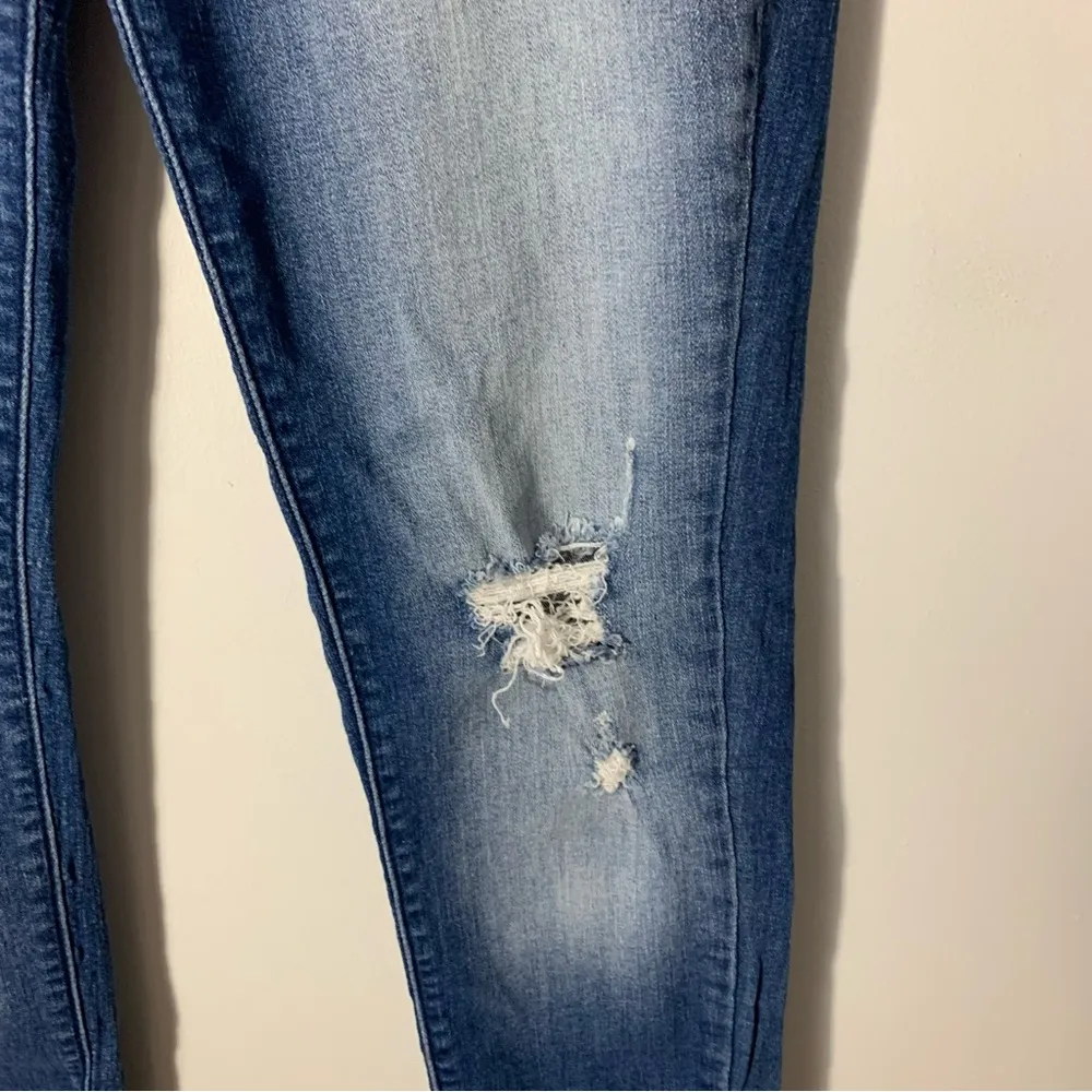 Kancan Mid Rise Skinny Distressed Jeans Size 7/27 Blue - Image 9