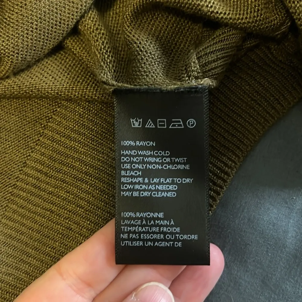 Silence + Noise Open Front Cardigan Olive/Brown Size Small - Image 8