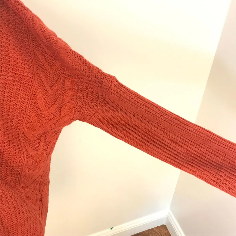 NWT Joseph A Cable Knit Rust Turtleneck Sweater - Image 4