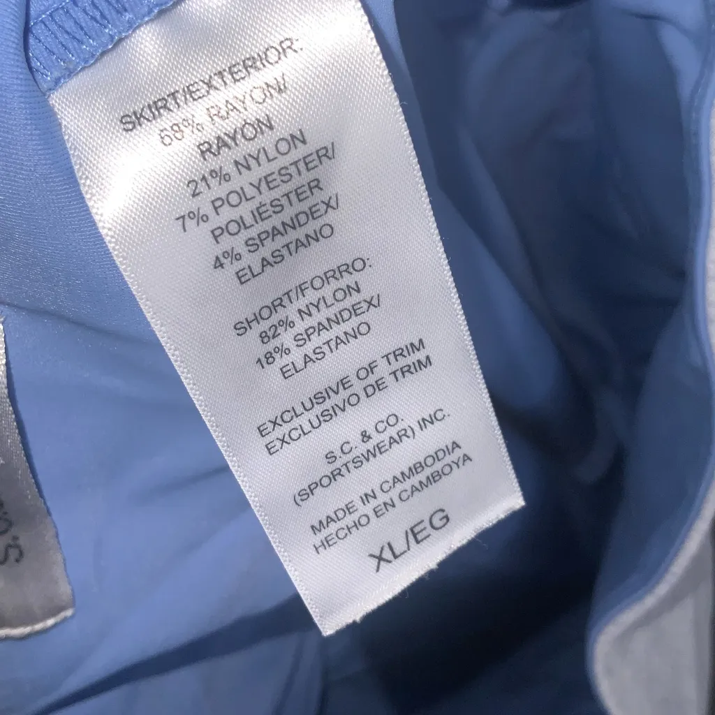 S.C. & Co. Pale Blue Heathered Stretchy Skort Athletic Sporty Pockets XL - Image 9