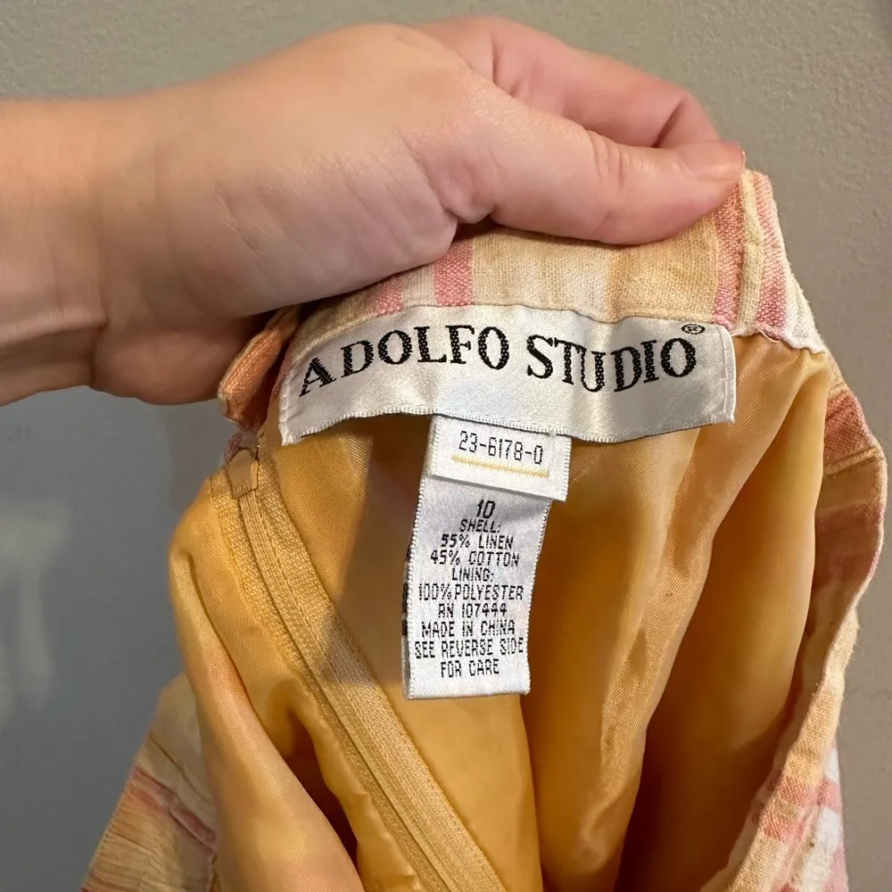 Vintage Aldofo Studio Linen Pink and Orange Plaid Maxi Skirt // Size 10 - Image 6