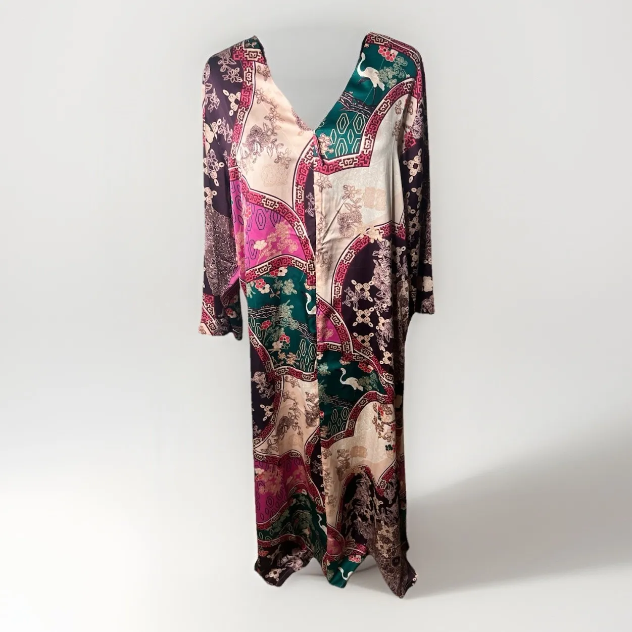 Natori Caftan Zip Front Maxi Dress Lounge Large NWOT - Image 2