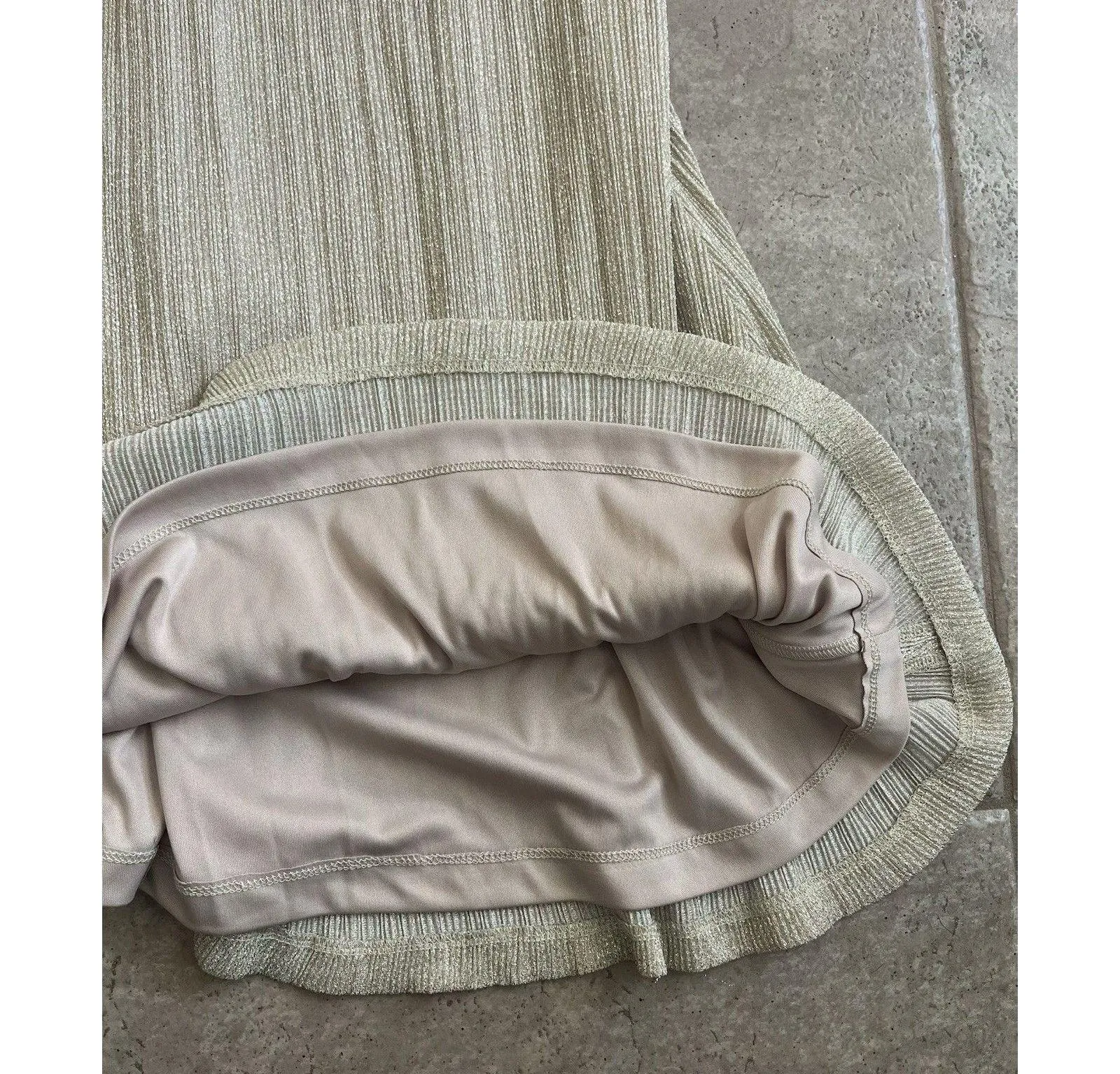 Calvin Klein Sz. 10 NWT Cold Shoulder Rose Gold Shimmer Evening Gown Dress - Image 8