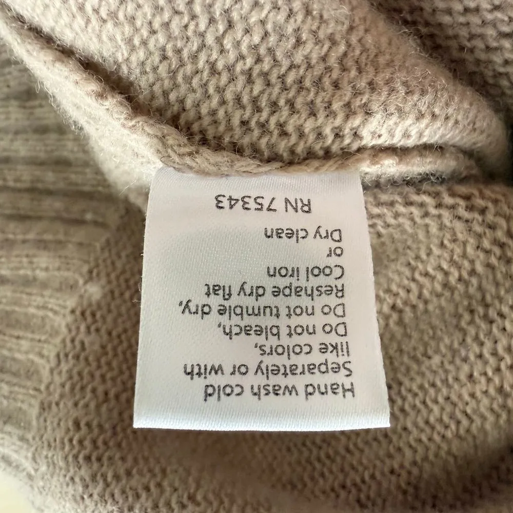 Benedetta B. Merino Wool Cashmere Turtleneck Sweater in Beige, Size XS Tan - Image 9