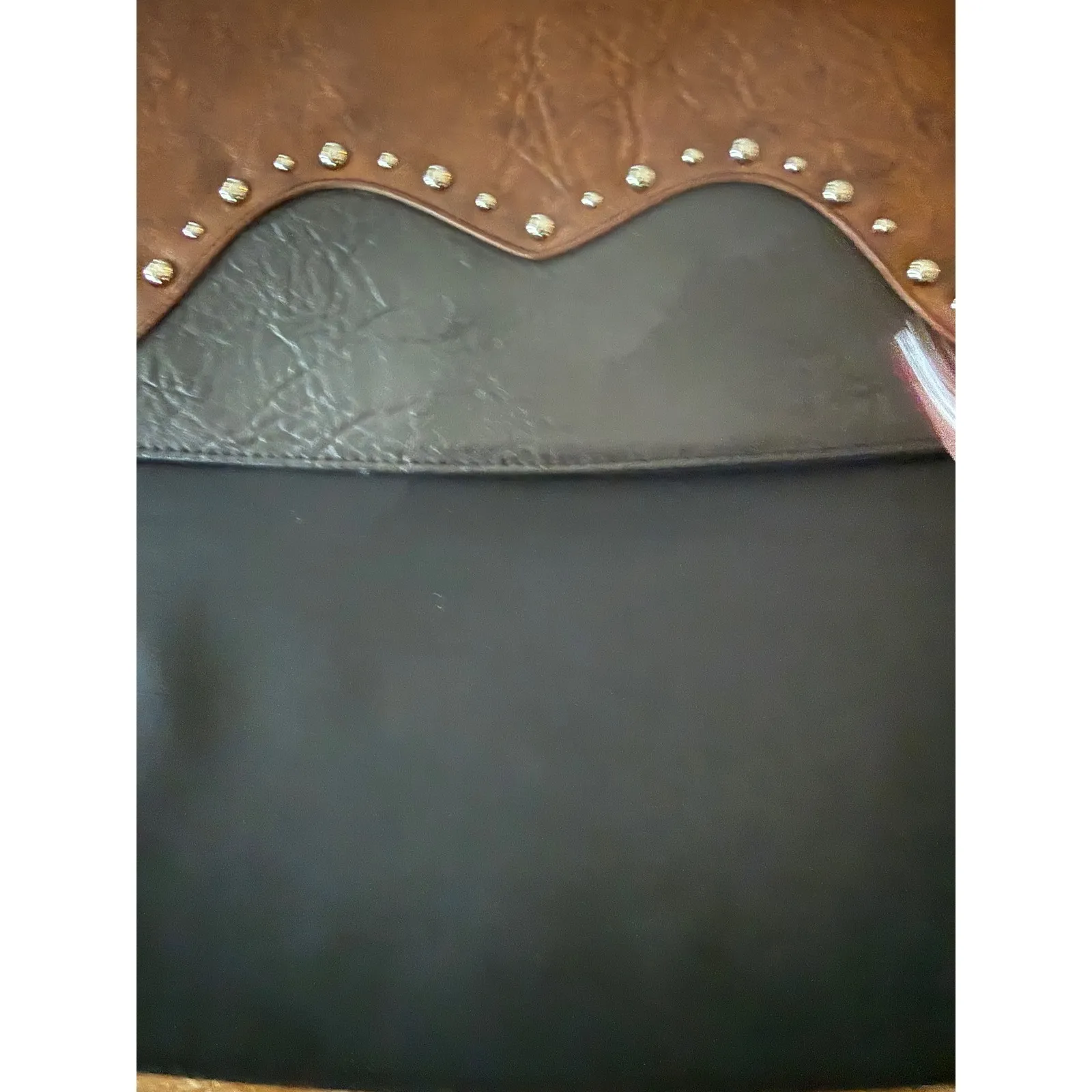 MICHE Black Brown Studded Wavy Panel Clutch shell only - Image 3