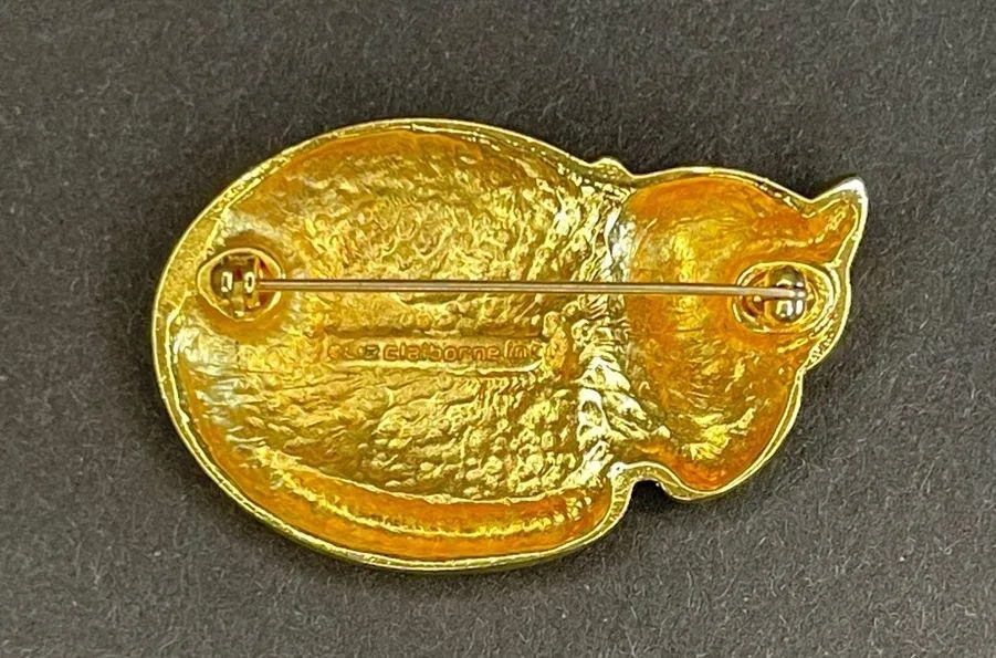 LIZ CLAIBORNE | Vintage Goldtone Cat Brooch - Image 2