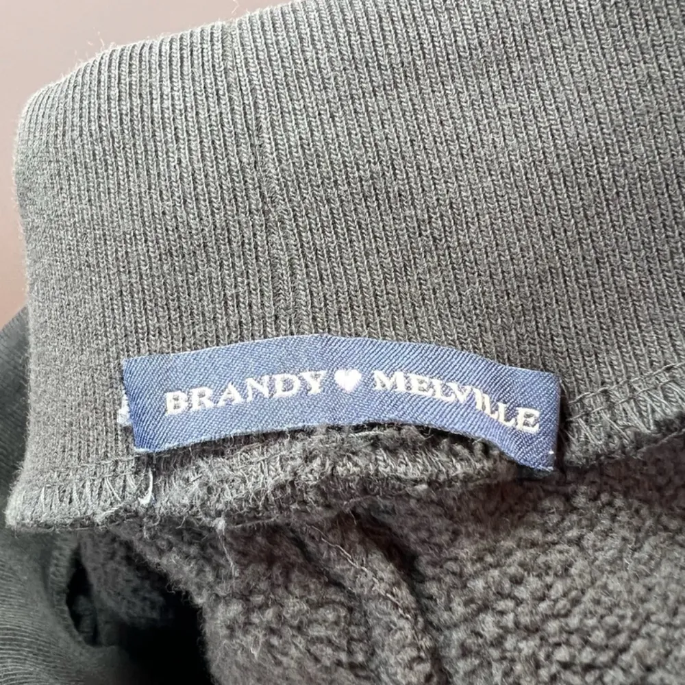 Brandy Melville Women’s Hilary Yoga Pants Black 100% Cotton Fleece Tie  One Size - Image 12