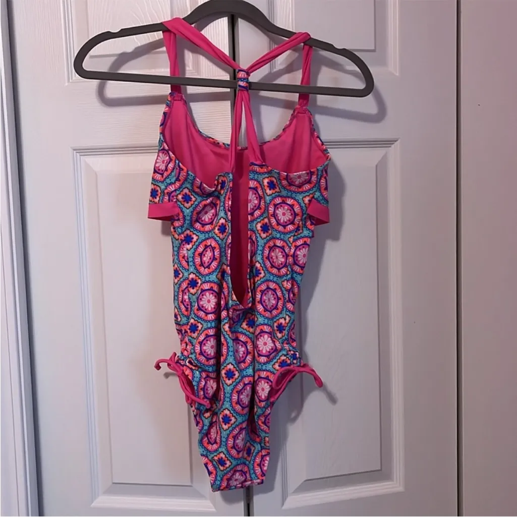 Vibrant Blue and Pink Swimsuit - Image 3