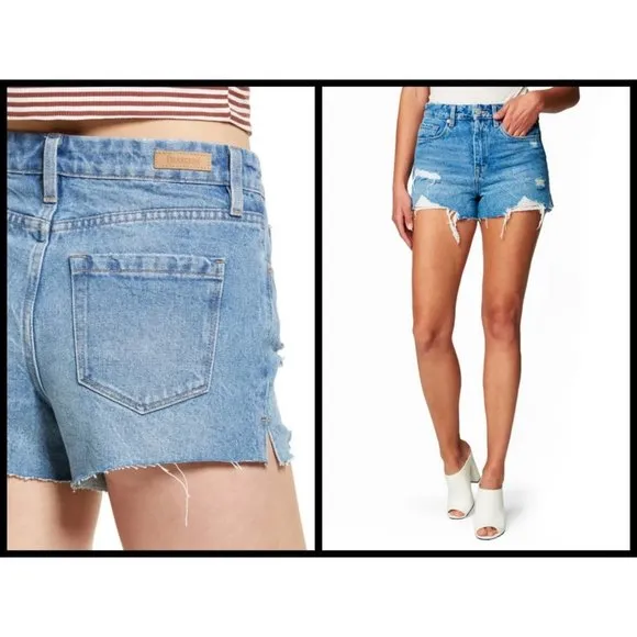 💕BLANKNYC💕 The Barrow High Waist Cutoff Denim Shorts Fare Warning Blue 27 NWT - Image 2