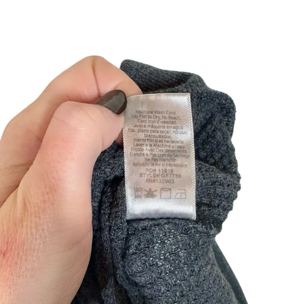 Beyond Yoga With The Band Pullover Waffle Thermal Sweatshirt in Washed Black - Image 10