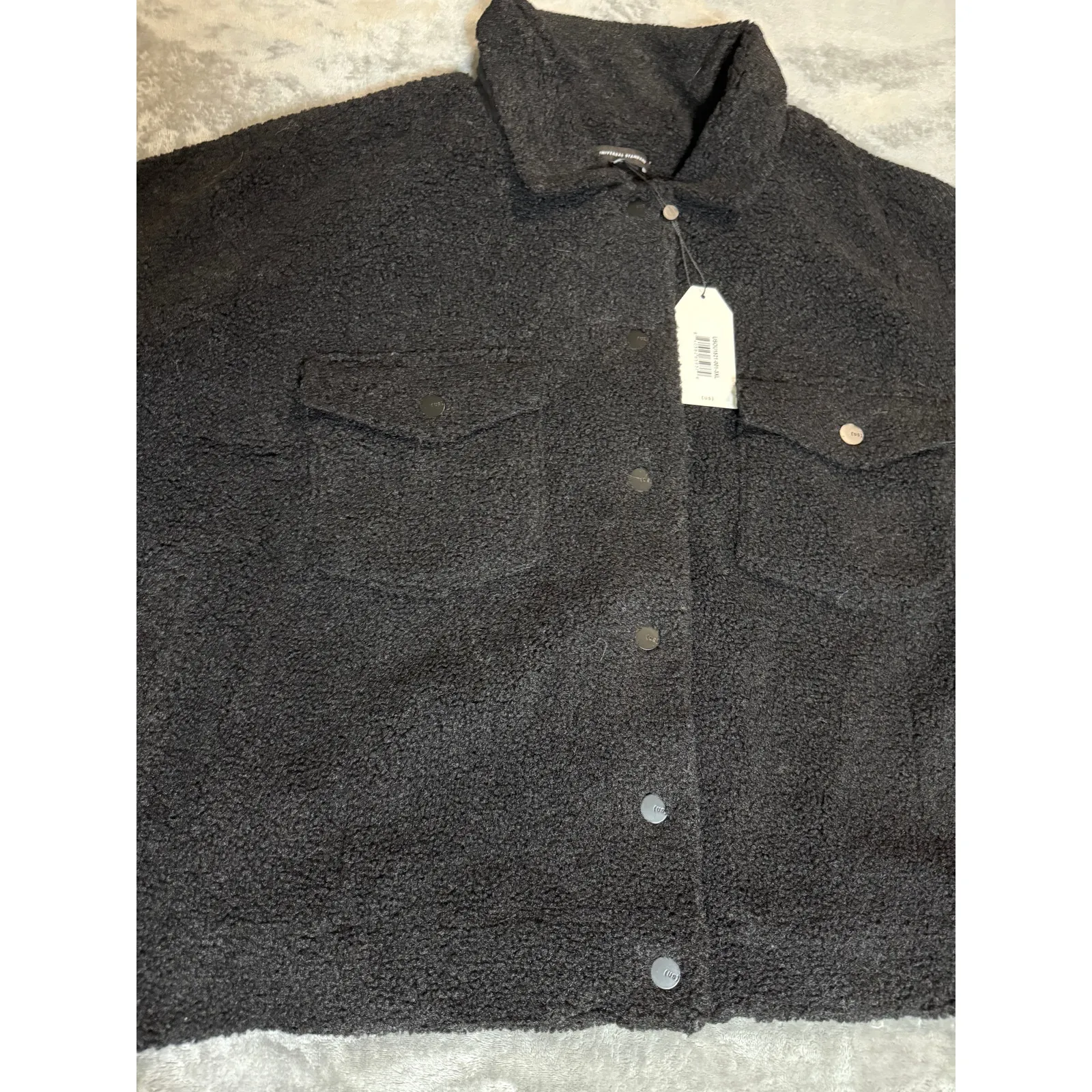 NWT Universal Standard Size 3XL (34-36)‎ Black Sherpa Snap Button Jacket - Image 5