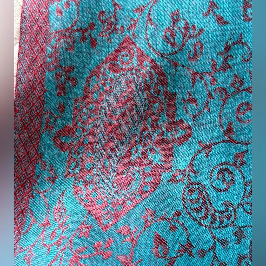 New From India Silk Pashmina Scarf/Shawl Teal - Image 5