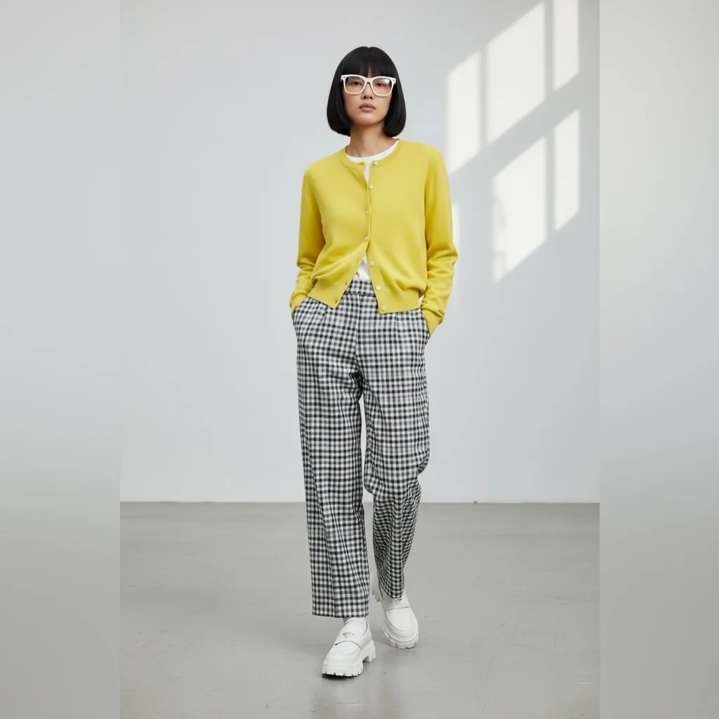 Womens Ann Taylor LOFT Preppy Spring Yellow Cotton Cardigan XS - Image 2