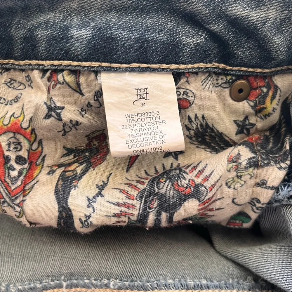 🔥 NWT Ed Hardy Iconic Embroidered Dragon/Eagle & Script Jeans - Y2K Essential! 🔥 - Image 6