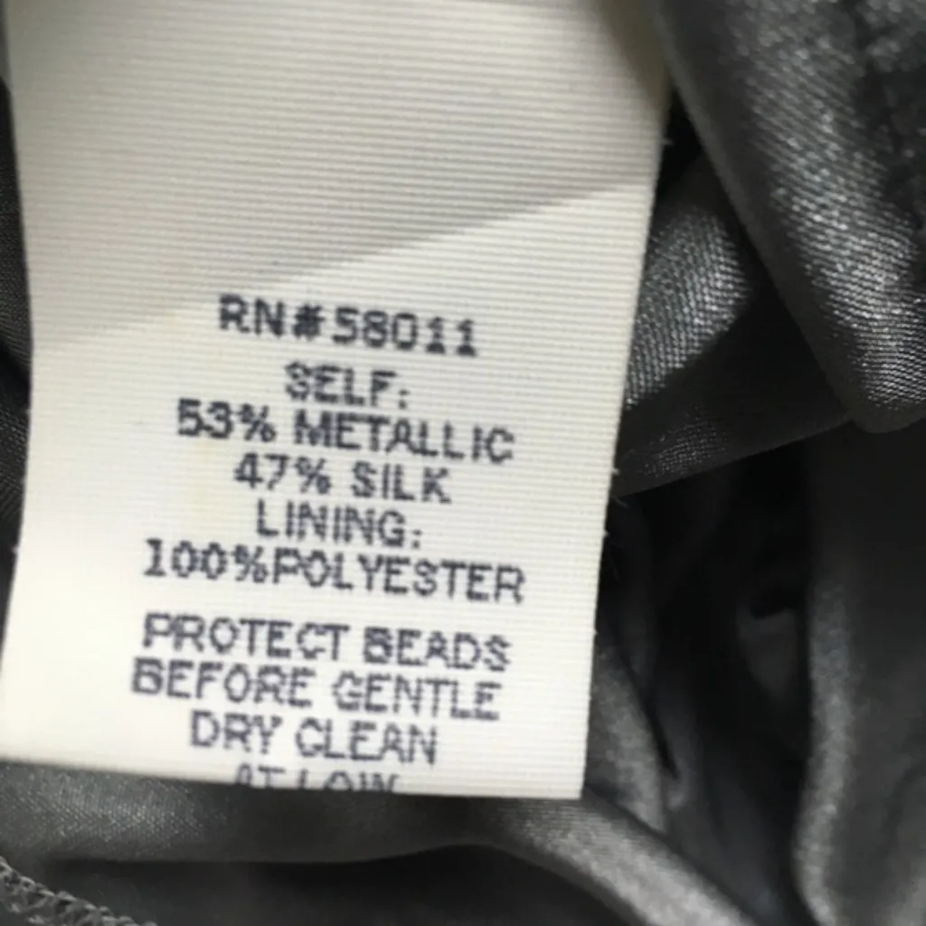 David Meister Metallic Embellished Silk Gown - Image 4