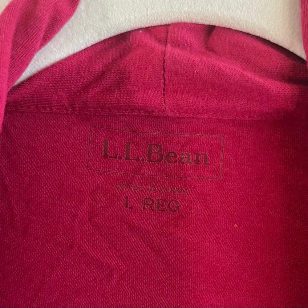 L.L. Bean Cardigan Pink Pleated Pin Tuck Tie Front Open Long Sleeves Sz L EUC - Image 4