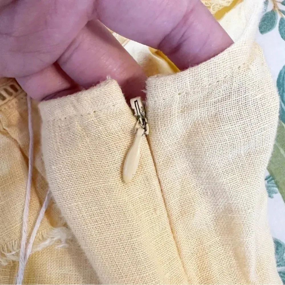 FAHERTY Ellis Marigold Yellow 100%‎ Linen Sleeveless Mini Dress XS - Image 5