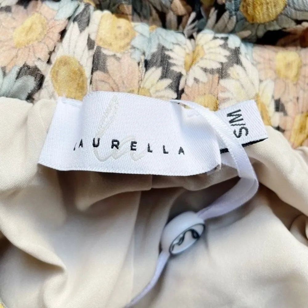 NWT Laurella Tiered Pastel Daisies Spring Ruffled Mini Skirt Women’s Size S/M Green - Image 9