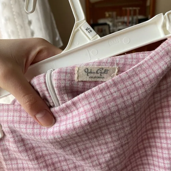 John Galt Pink Plaid Skirt - Image 2