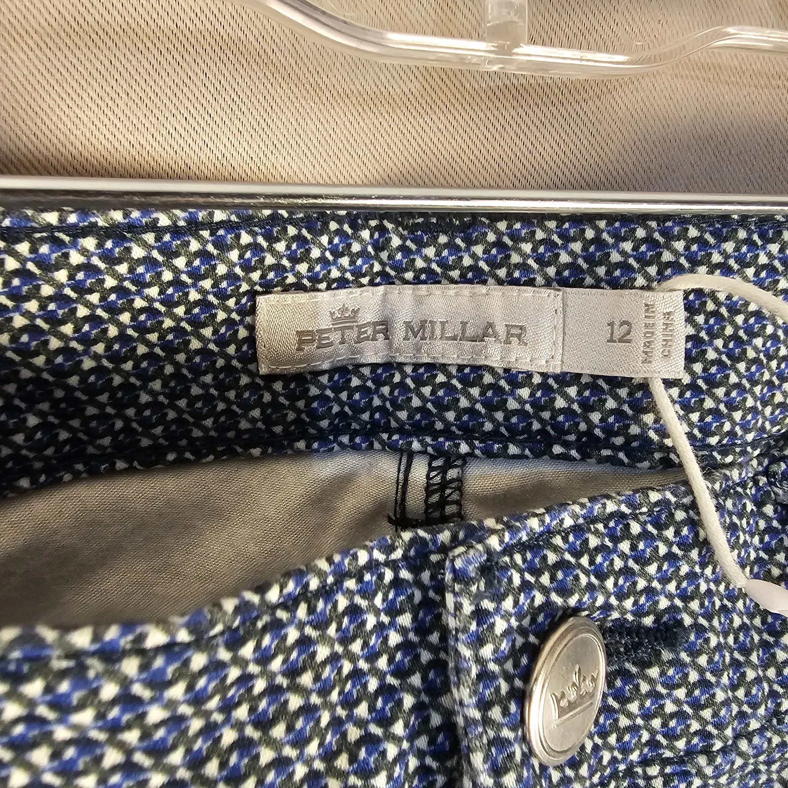 Peter Millar Womens Blue White Patterned Chino Golf Pants 12 - Image 4