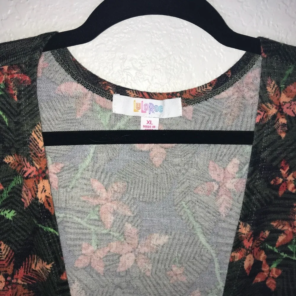 LuLaRoe Sweater Sarah Duster Cardigan Floral & Fauna Pattern Sz XL NWT - Image 5