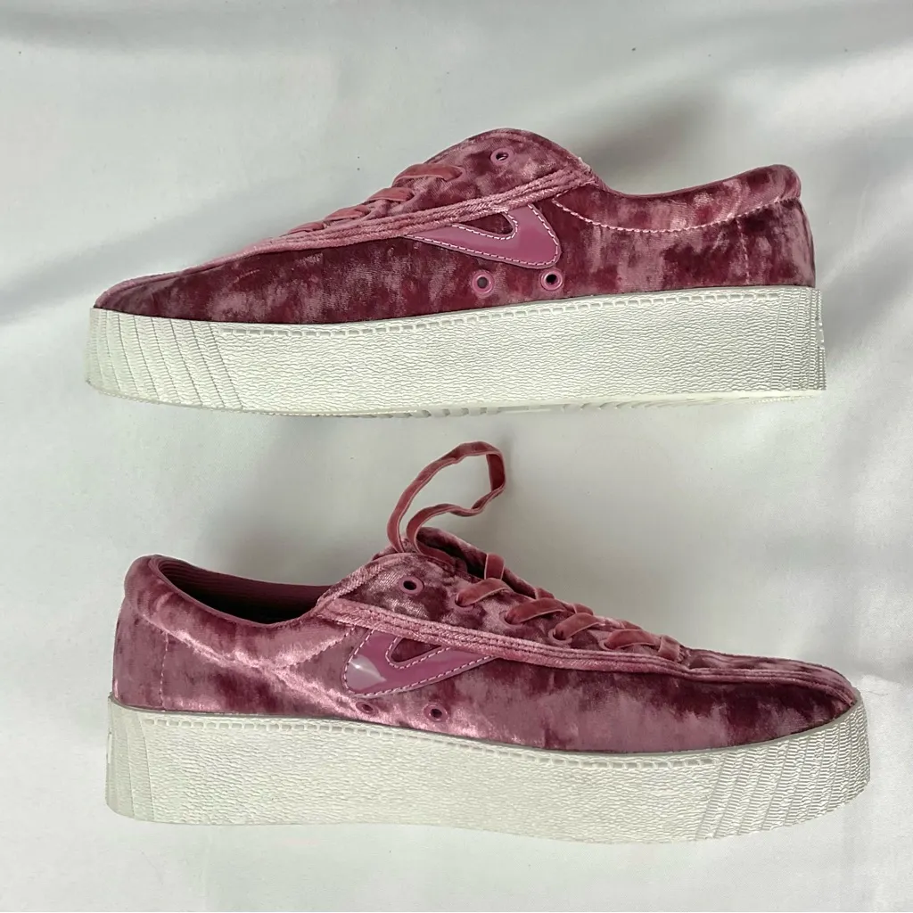Tretorn Crushed Velvet Sneakers Sz 8.5 Pink Nylite 4 Shoes - Image 5
