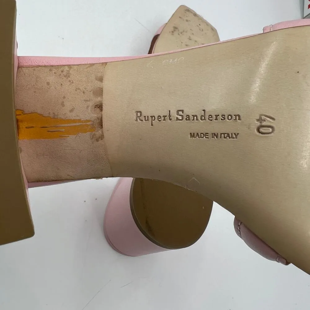 Rupert Sanderson Blush Pink Cut Out Mule Leather Size 9 - Image 3