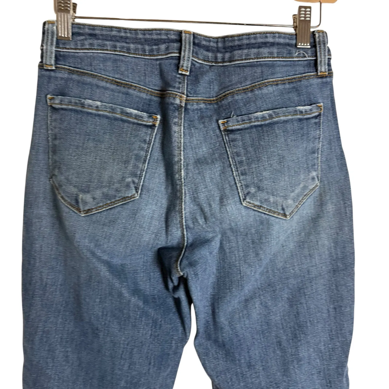 L’Agence High Rise Straight Cropped Leg Denim Blue Jeans Size 26 - Image 4