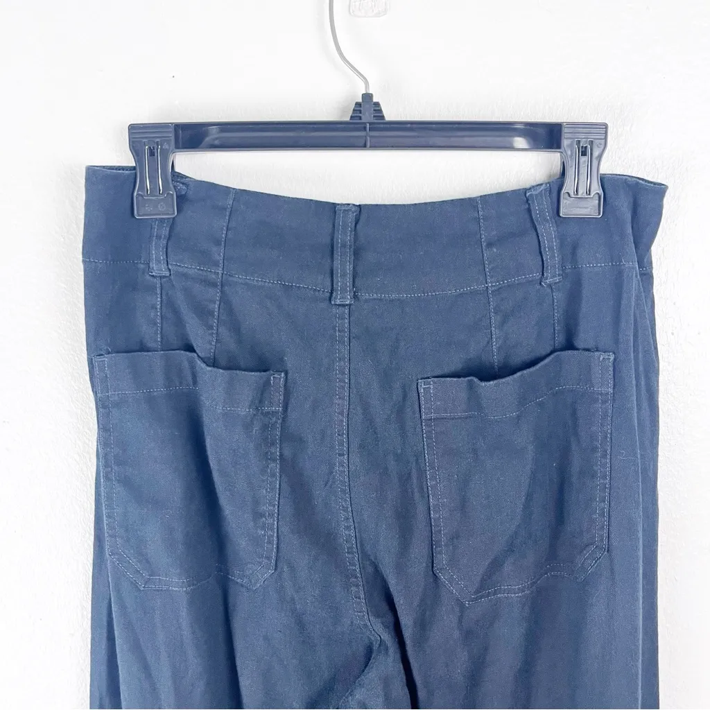 ANTHROPOLOGIE MAEVE The Colette Linen Blend High Rise Cropped Wide Leg Pants 29 - Image 8