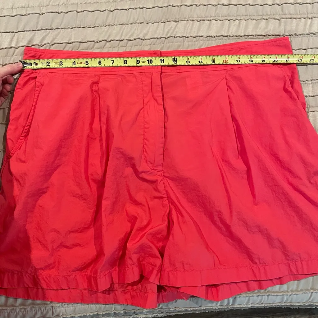 MICHAEL Michael Kors High Rise Cotton Chino Shorts Pink Geranium 18W Plus Size - Image 6
