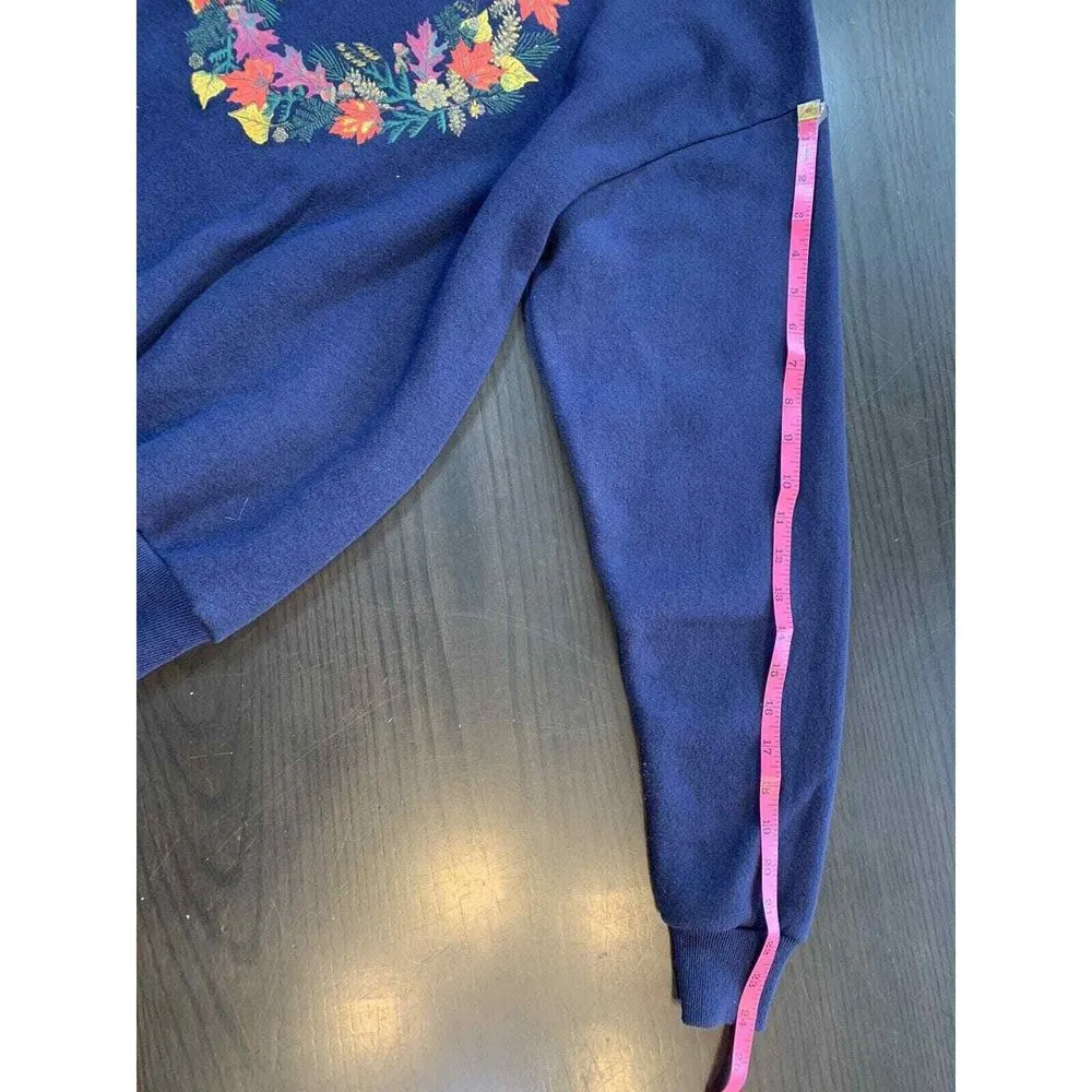 Vtg Sweatshirt‎ Women Medium Fall Autumn Leaves Heart Wreath Grandmacore Granny - Image 12