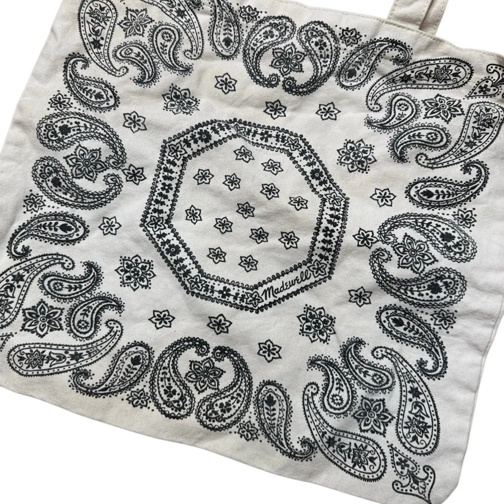 Madewell Reusabale Canvas Bandana Paisley Tote Cream - Image 2