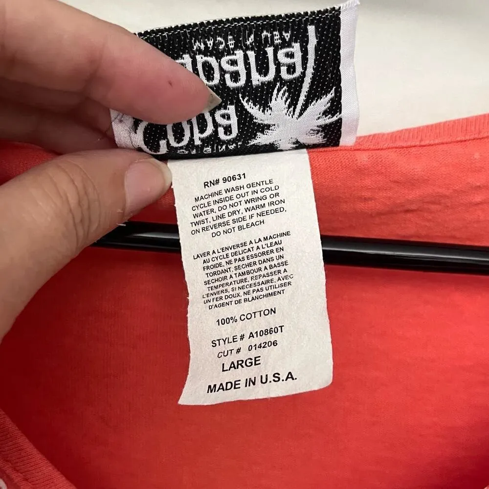 COPA CABANA 3/4 Sleeve Fish Print Womens Top Size Large Coral Orange Beachy USA - Image 8