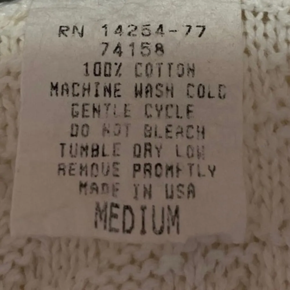 Vintage 70’s Pierre Cardin White Crochet Sleeveless Vest Cardigan Sweater Top M - Image 5