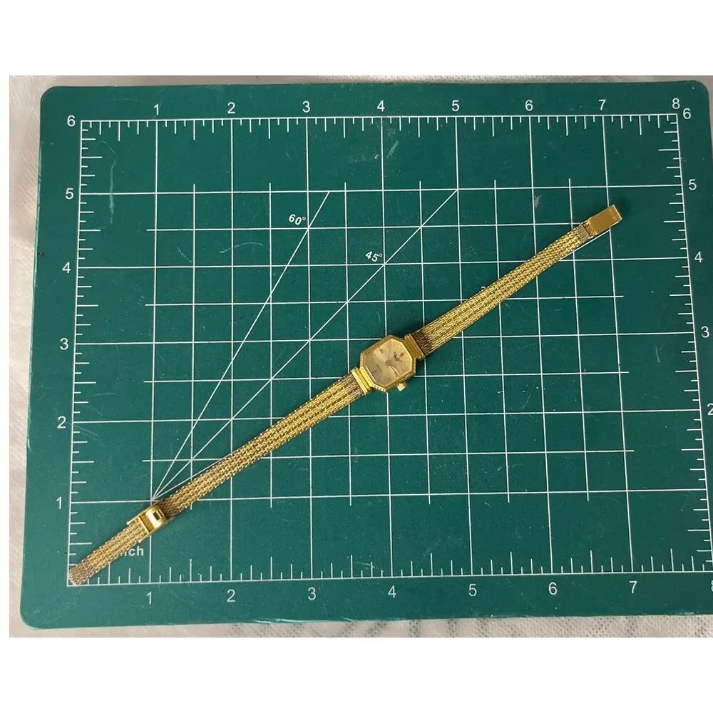 Diane Von Furstenberg Gold Plated Mesh Stainless Steel Watch Vintage untested - Image 6