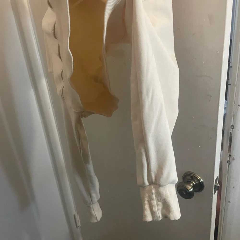 Alexander Wang Cream Cropped Hoodie - Image 7