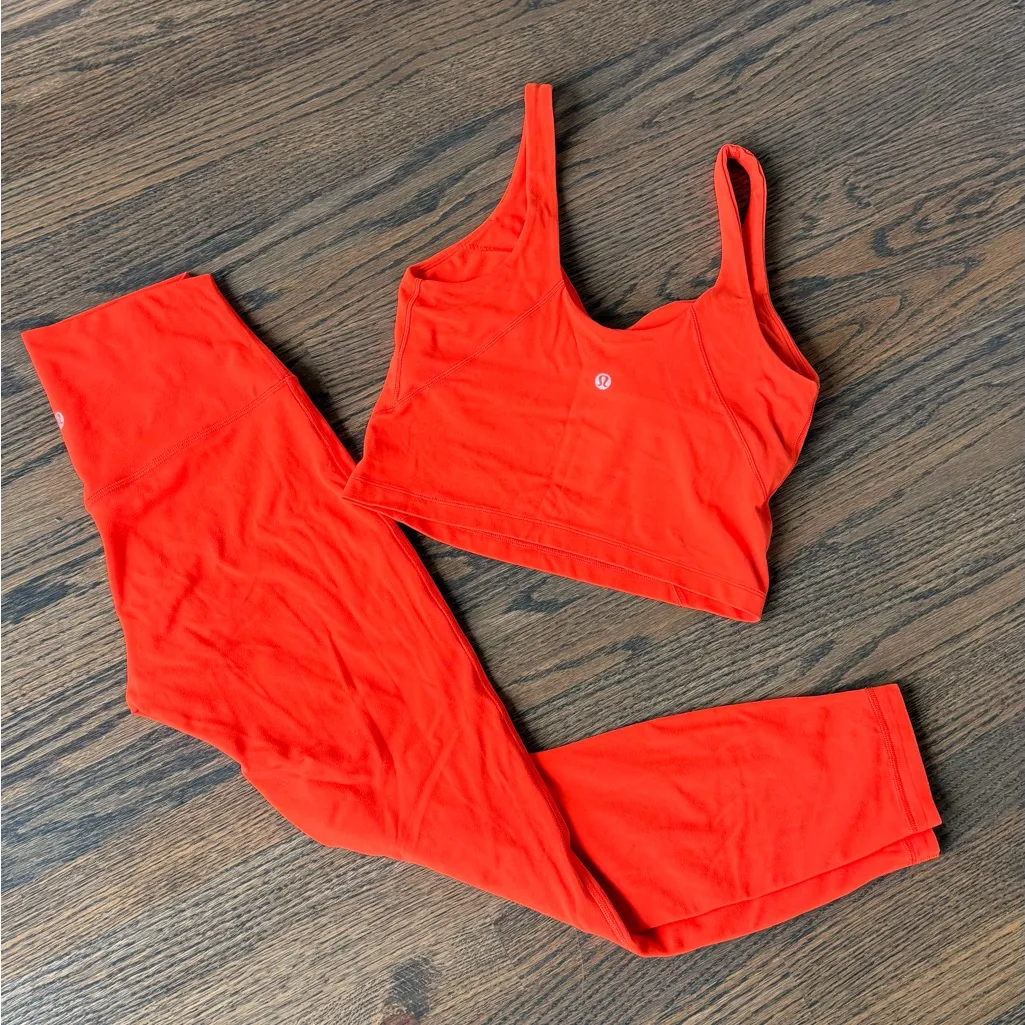 Lululemon Align High-Rise Pant Double Lined  25" & Tank size 6 Solar Orange NWOT - Image 6