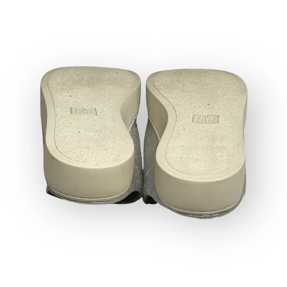 ༄ Lena Logo Zipper Mule Leather Backless Sneakers ༄ Metallic Silver ༄ 9M - Image 11