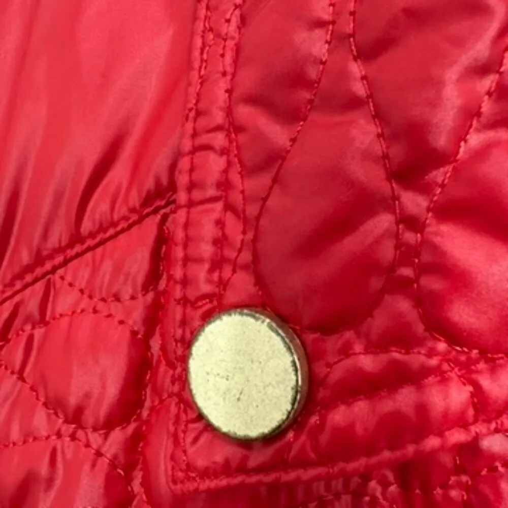 Chico's Jacket‎ Red Quilted Moto Classic Casual Zipper Womens Size Small - Image 5