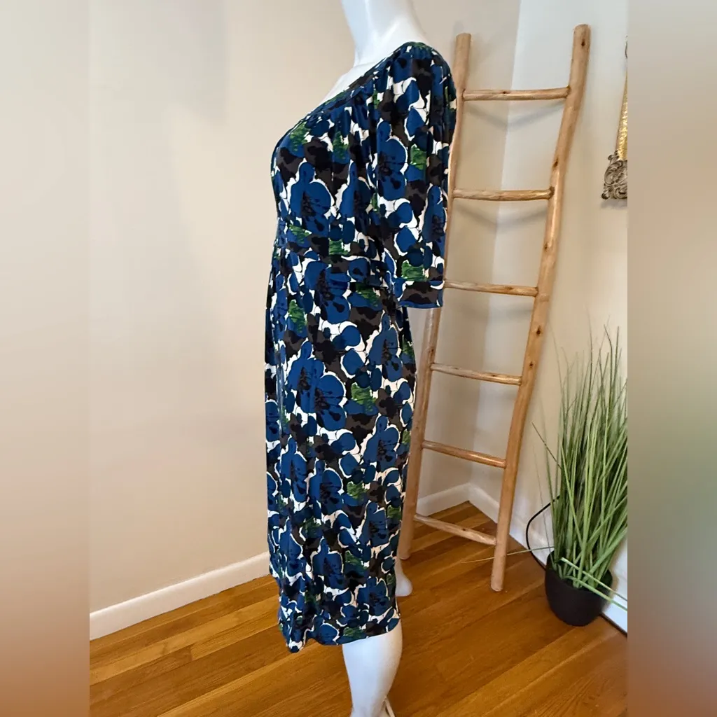 Saks Fifth Avenue Floral Print Midi Short Sleeve Dress Small - Image 6