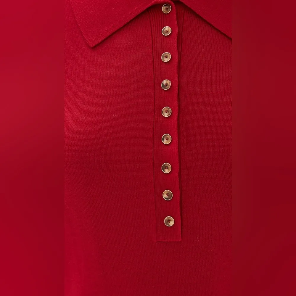 Reformation Luell Regenerative Merino Polo Mini Dress, BROWN, Size Small, $218 - Image 6