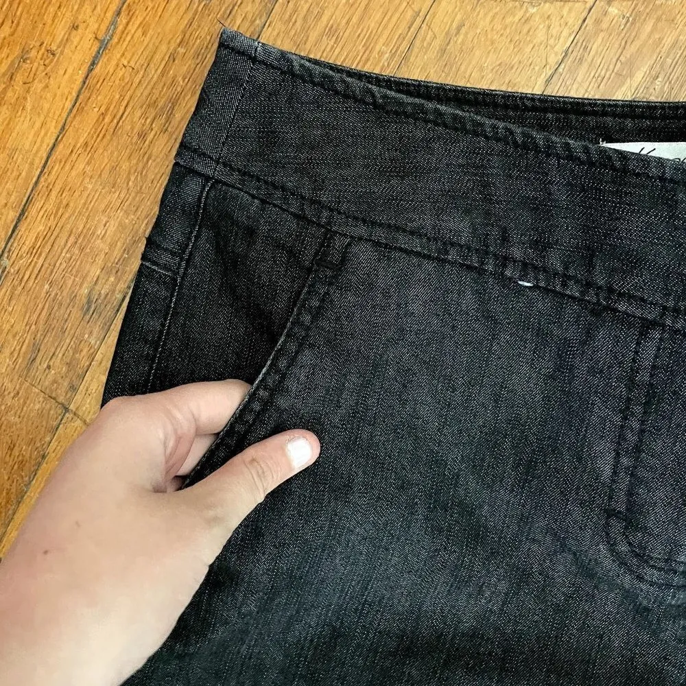 Kenneth Cole black flare leg pants business casual dark black denim jeans - Image 2