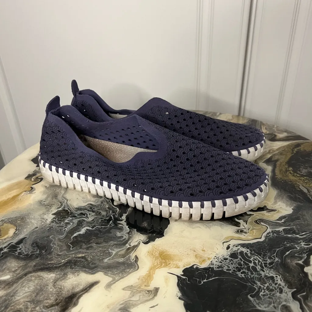 Ilse Jacobsen Tulip 139 Slip On Flat Navy 39 Blue Size 8.5 - Image 4