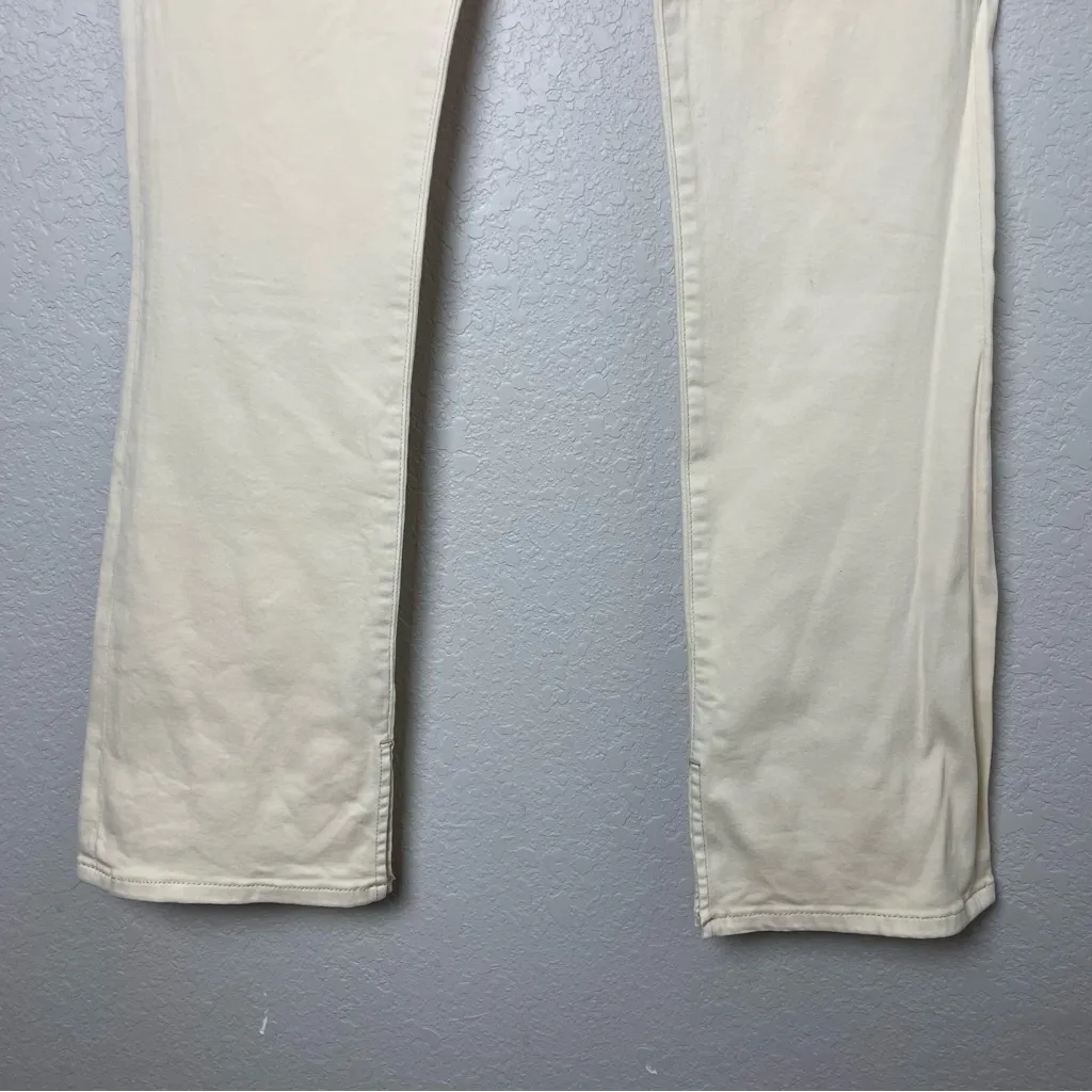 Express Wonen's Cream Skyscraper Midrise Bootcut Jeans with Slit Size 14L - Image 4