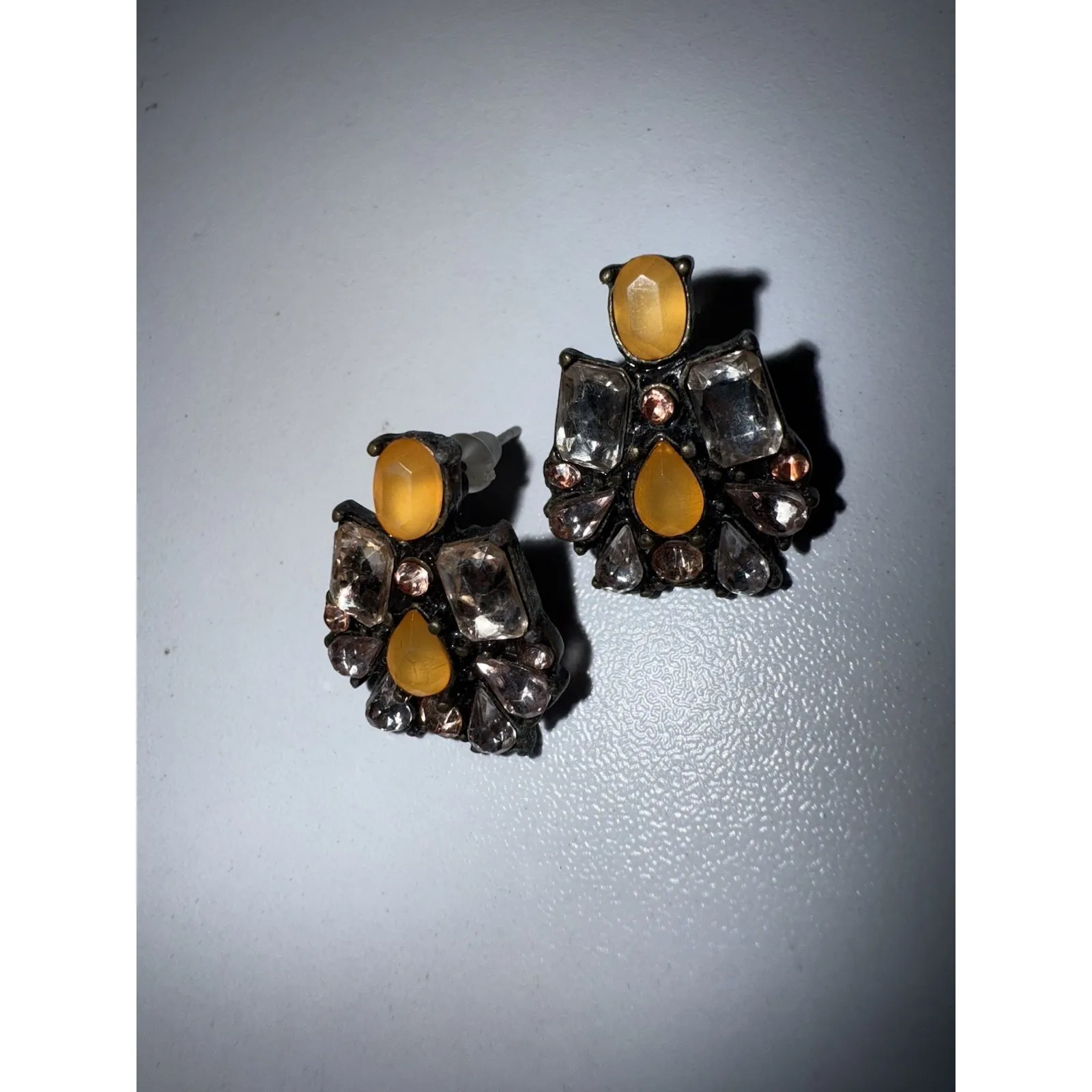 Baublebar Stud Statement Earrings Women‎ Party Vacation Jewelry Orange Yellow - Image 2