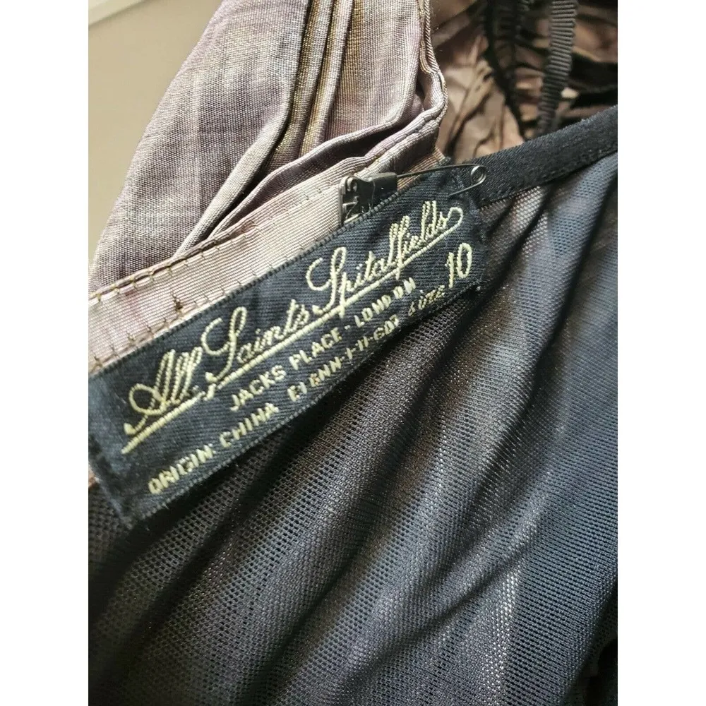 AllSaints Spitalfield Vintage Pink Willow Freya Mini Dress 6 (Runs Small - Image 9