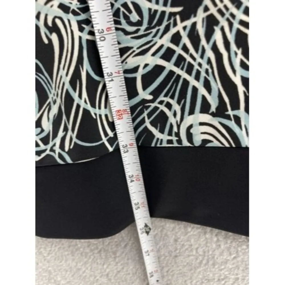 Loft Ann Taylor Women's Dress Sleeveless Black Size 0 V Neck A Line Brush stroke - Image 7