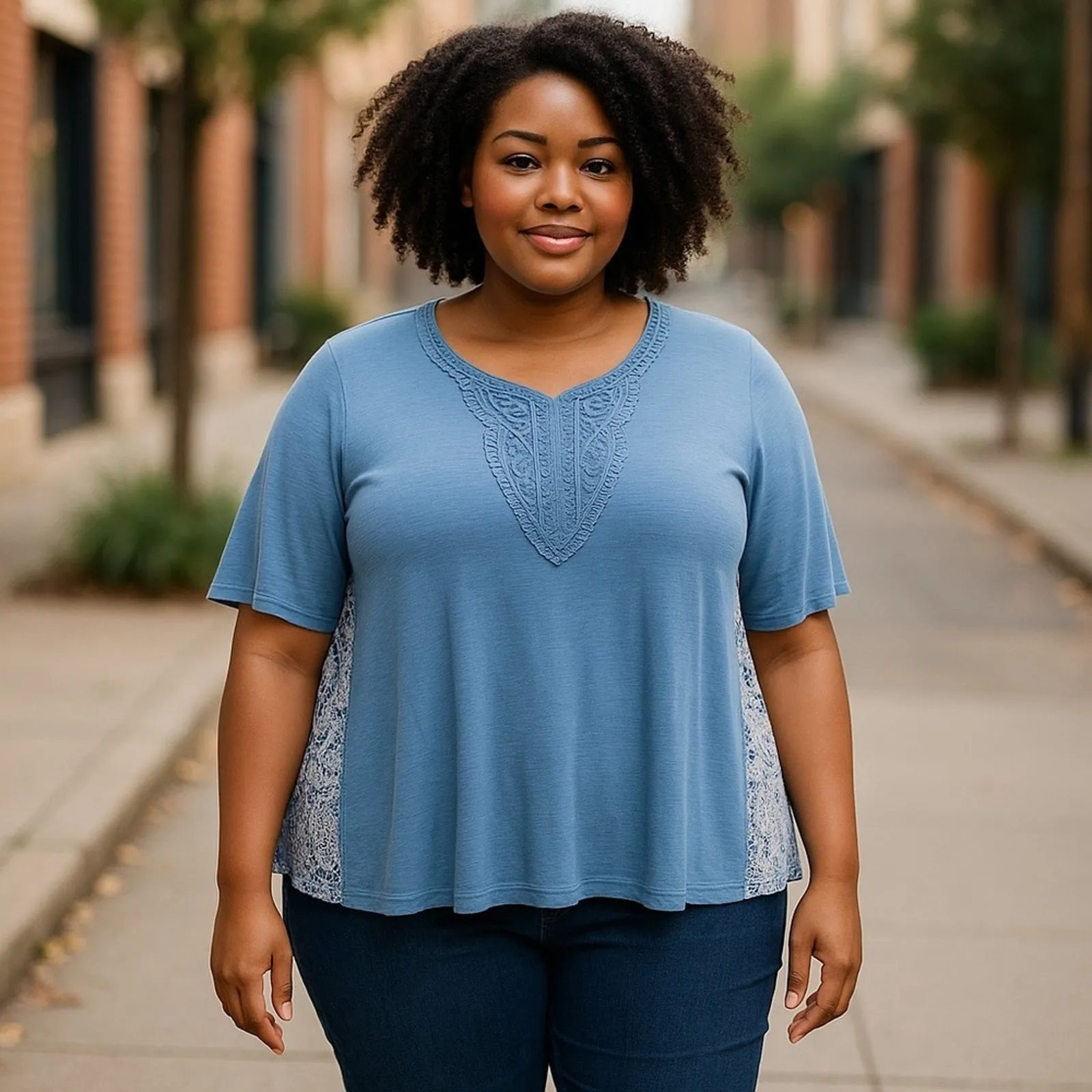 Cato Paisley Floral Medallion Blouse Size Large | Embroidered Front 3/4 Sleeve - Image 14